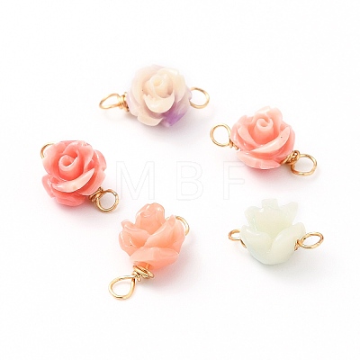 Synthetic Coral Connector Charms PALLOY-JF00564-S-1