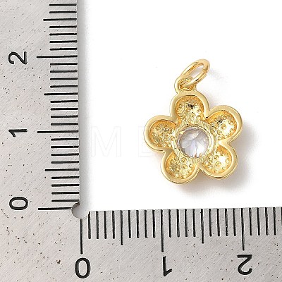 Rack Plating Brass Clear Cubic Zirconia Pendants KK-Z056-22G-1