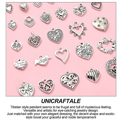 30Pcs 30 Styles Tibetan Style Alloy Pendants FIND-YW0004-62-1