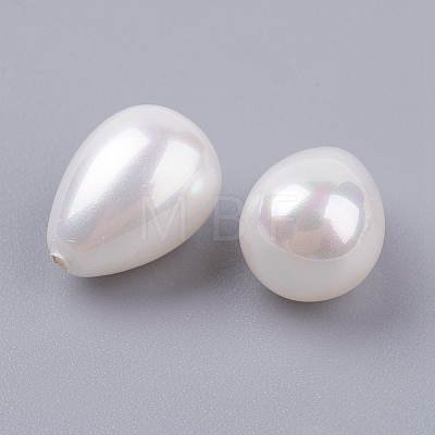 Shell Pearl Half Drilled Beads X-BSHE-G017-11x8mm-17-1