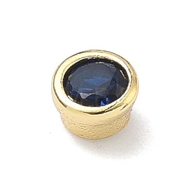 Flat Round Brass Micro Pave Cubic Zirconia Cabochons KK-P345-13G-A09-1