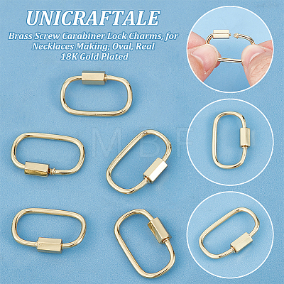 Unicraftale 5Pcs Brass Screw Carabiner Lock Charms KK-UN0002-02-1