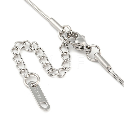 304 Stainless Steel Pendant Necklaces for Women NJEW-H020-01P-1