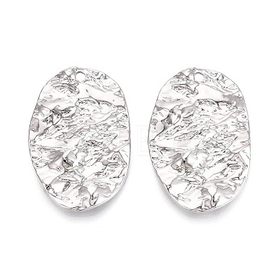Rack Plating Textured Alloy Pendants PALLOY-T095-15P-1