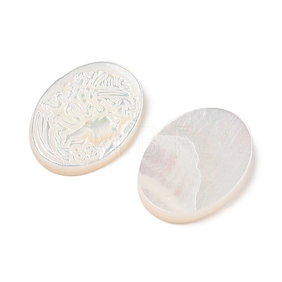 Natural White Shell Carved Cabochons SSHEL-I026-02A-02-1