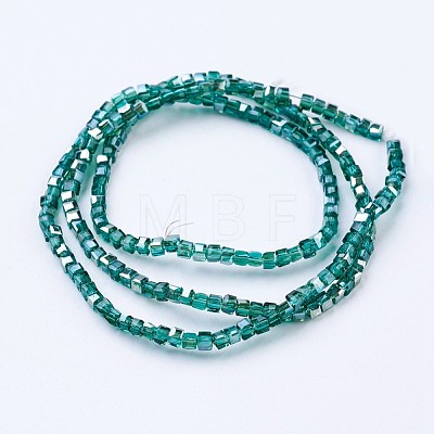 Electroplate Glass Beads Strands X-EGLA-F121-HR-A01-1