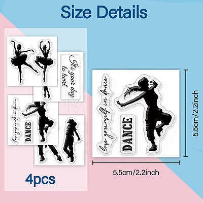 4Pcs 4 Styles PVC Stamp DIY-WH0487-0028-1