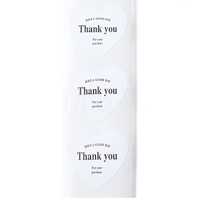 500Pcs Heart with Thank You Roll Stickers DIY-U008-01F-1