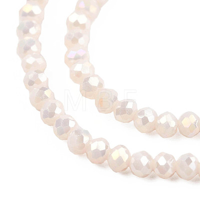 Electroplate Opaque Solid Color Glass Beads Strands X-EGLA-Q112-B17-1