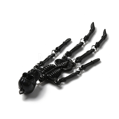 Halloween Luminous PVC Skeleton Pendants HJEW-B007-02-1