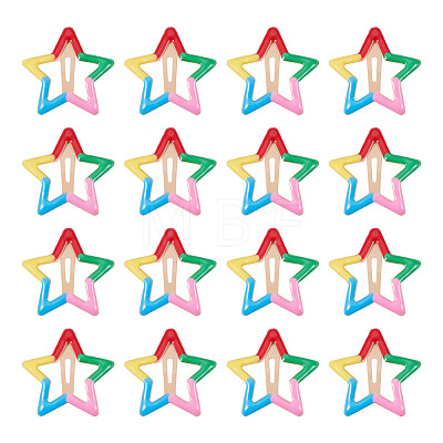 20Pcs Iron Enamel Snap Hair Clips for Girls PHAR-TADJ0001-09-1
