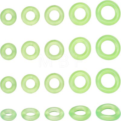 SUPERFINDINGS 100Pcs 5 Style Plastic Wacky Worms O-Rings for Wacky Rigging FIND-FH0001-88-1