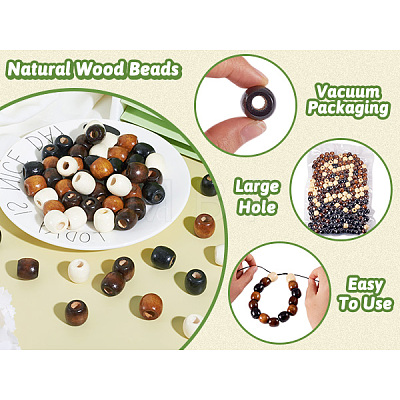Craftdady Natural Wood Beads WOOD-CD001-03-LF-1