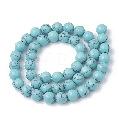 Synthetic Turquoise Beads Strands G-S295-11A-8mm-1