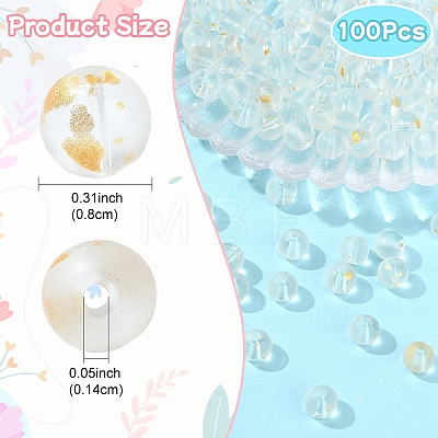 100Pcs Frosted Baking Paint Glass Beads DGLA-YW0001-36A-1
