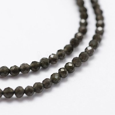 Natural Obsidian Beads Strands X-G-K185-15-1