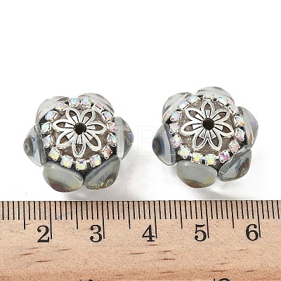 Acrylic Rhinestone Rondelle Beads CLAY-NH0003-02AS-08-1