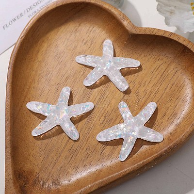 UV Plating Ocean Theme Transparent Resin Cabochons CRES-D306-01A-1