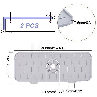 AHADEMAKER 2Pcs Silicone Faucet Sink Mat AJEW-GA0004-48A-1