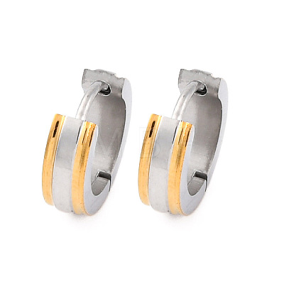 304 Stainless Steel Polishing effect Hoop Earrings EJEW-M001-18GP-1