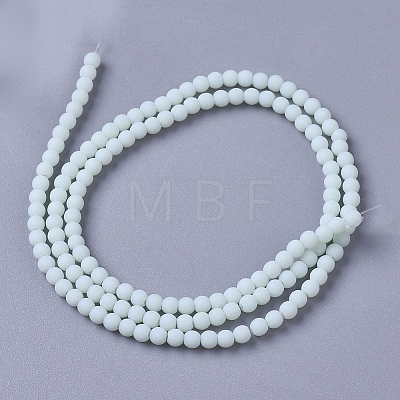 Frosted Opaque Glass Bead Strands X-FGLA-G002-A10-1