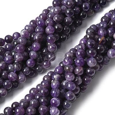 Natural Amethyst Beads Strands G-M445-8MM-01G-1