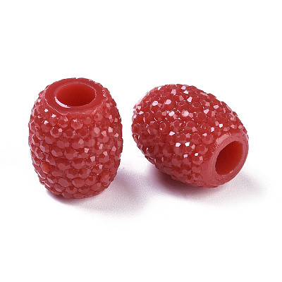 Opaque Resin European Jelly Colored Beads RESI-B025-02A-05-1