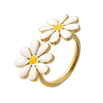 Brass Enamel Cuff Rings for Women RJEW-Q008-14G-02-1