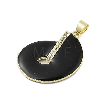 Disc Rack Plating Brass Micro Pave Cubic Zirconia Pendants KK-Z074-17G-1