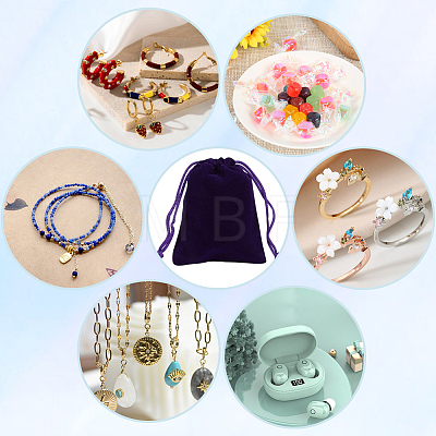 Velvet Jewelry Drawstring Gift Bags ABAG-BBC0001-10B-04-1