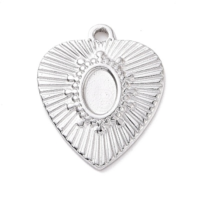 304 Stainless Steel Pendant Cabochon Settings STAS-G287-11-1