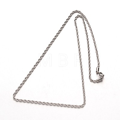 304 Stainless Steel Rope Chain Necklaces NJEW-M124-09-1