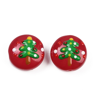 Christmas Handmade Lampwork Enamel Beads LAMP-C020-03G-1