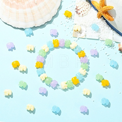 30Pcs 5 Colors Synthetic Coral Dyed Carved Beads BSHE-YW0001-19-1