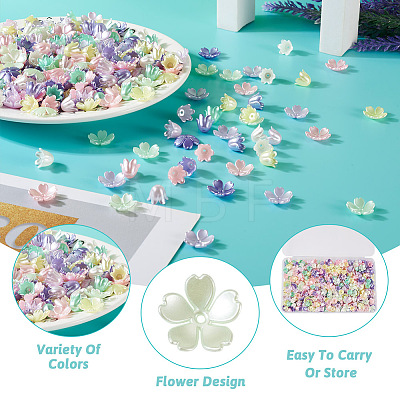  Jewelry 550Pcs 11 Colors Spray Paint ABS Plastic Imitation Pearl Beads MACR-PJ0001-06-1