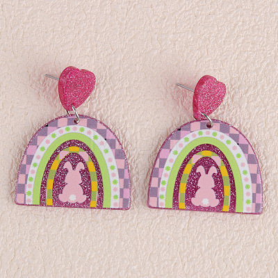 Easter Acrylic Glitter Powder Dangle Stud Earrings FS-WG58748-09-1
