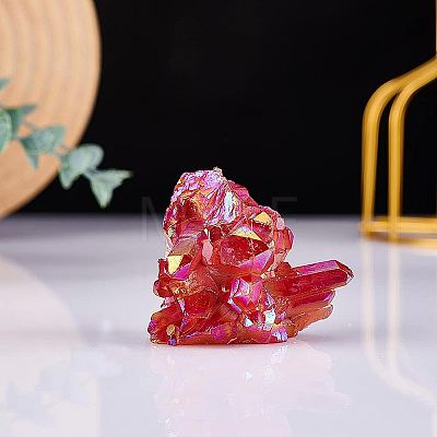 Electroplated Natural Quartz Crystal Display Decoration DJEW-WH0038-48-1