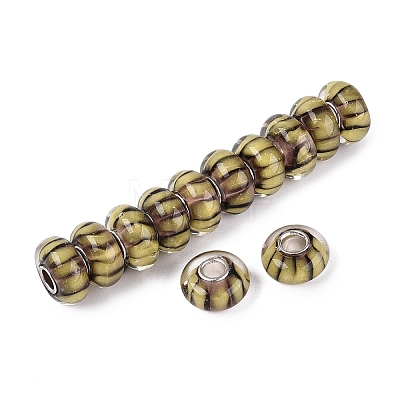 Handmade Lampwork & Brass Core European Beads LAMP-N044-01S-04-1