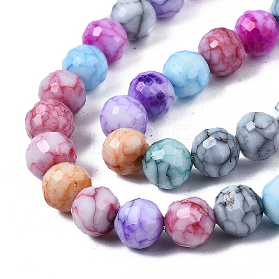 Opaque Baking Painted Crackle Glass Beads Strands X-EGLA-S174-33J-1