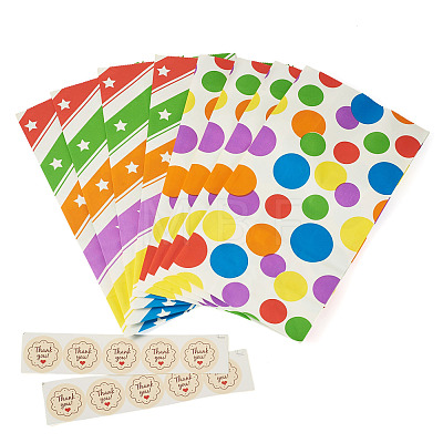 20Pcs 2 Styles Rainbow Color Paper Storage Bags ABAG-TA0002-35-1