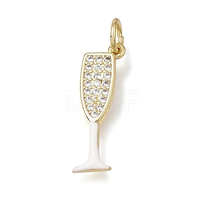 Brass Micro Pave Clear Cubic Zirconia Pendants CU-CBAEEA8-15B-G-1