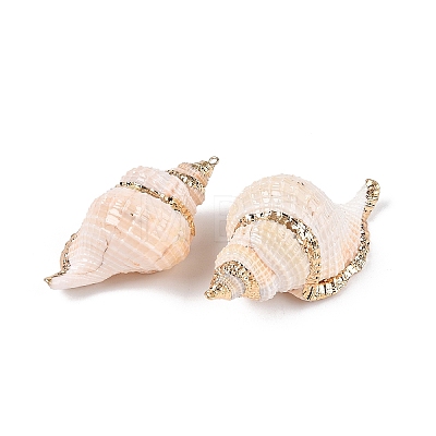 Natural Conch Shell Big Pendants SSHEL-N038-23-1