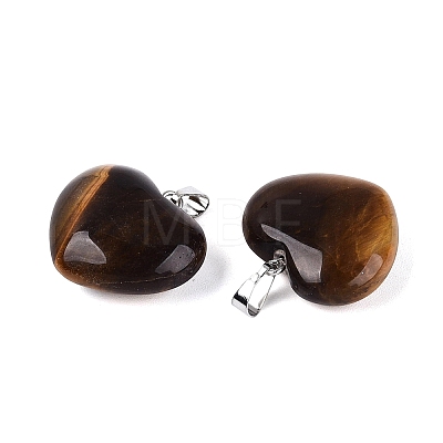 Natural Tiger Eye Pendants G-N362-05P-02-1
