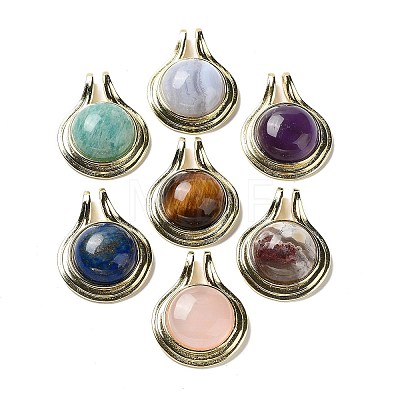 Natural Mixed Stone Pendants G-M405-06G-A-1