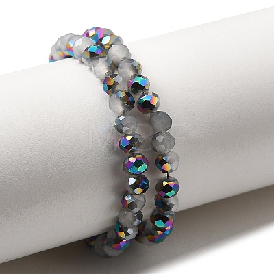 Electroplate Glass Faceted Rondelle Beads Strands EGLA-D020-4x3mm-M3-1
