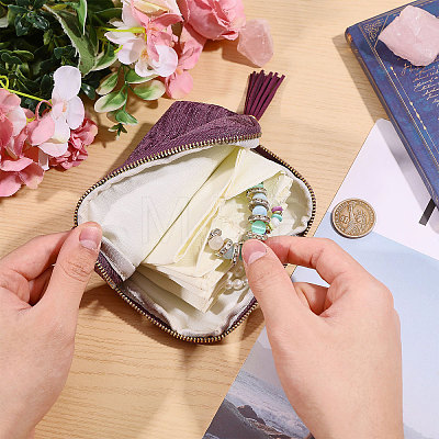 Velvet Jewelry Storage Zipper Pouches ABAG-WH0063-117A-1