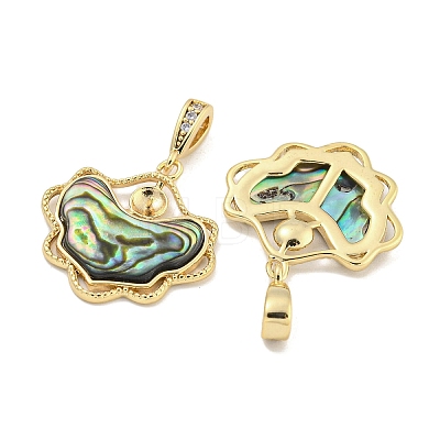 Natural Paua Shell Pendants KK-S386-17G-03-1