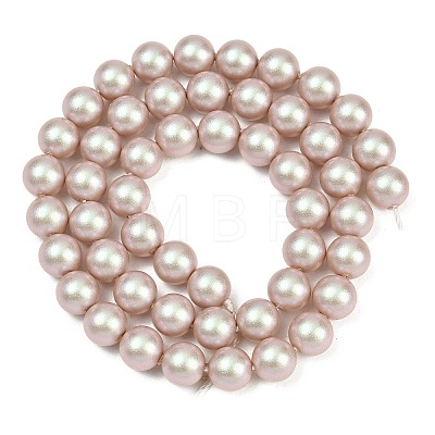 Frosted Glass Pearl Beads Strands GLAA-A044-08A-13-1