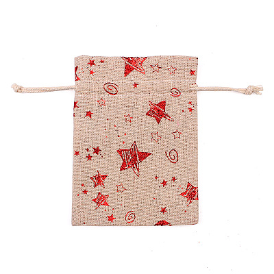 Christmas Theme Linenette Drawstring Bags CON-PW0001-074B-09-1
