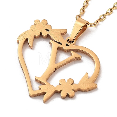 PVD Vacuum Plating 201 Stainless Steel Pendant Necklaces NJEW-R267-02Y-G-1